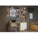 Стол письменный МК Стиль Бостон СП-001 МДФ дуб крафт золотой/белый глянец